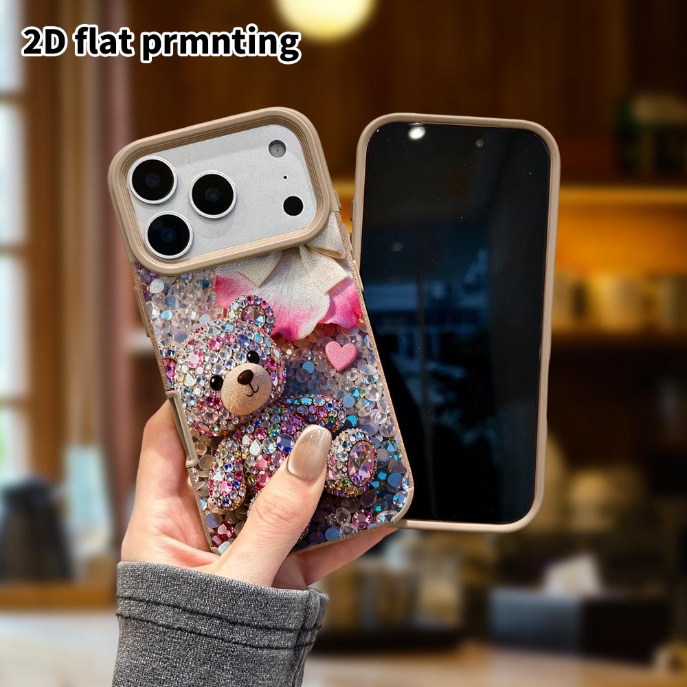 Phone Case: Lambskin 2D Flat Samsung Galaxy A34 A35 M05 M06 S20 S22 S21 FE Plus 5G Protective Case, Gem Bear, Christmas and Halloween Gift