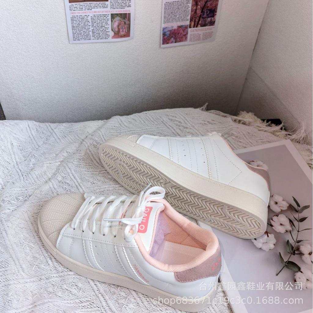 Niche Shell Head Skateboard Shoes Women's 2024 New Cream Student Sports Shoes Ins College Style White Shoes