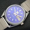 VINTAGE SEIKO 5 AUTOMATIC REFURBISHED JAPAN MENS BLUE COLOR DIAL WATCH A440621-4 Sk-a440621