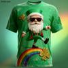 St. Patrick Męska Koszulka Shamrock Szczęśliwa Irlandzka Koszulka z Krótkim Rękawem Koszulki z Nadrukiem 3D Koszulka z Okrągłym Dekoltem Projektant Casualowe Letnie Wiosenne Ubrania