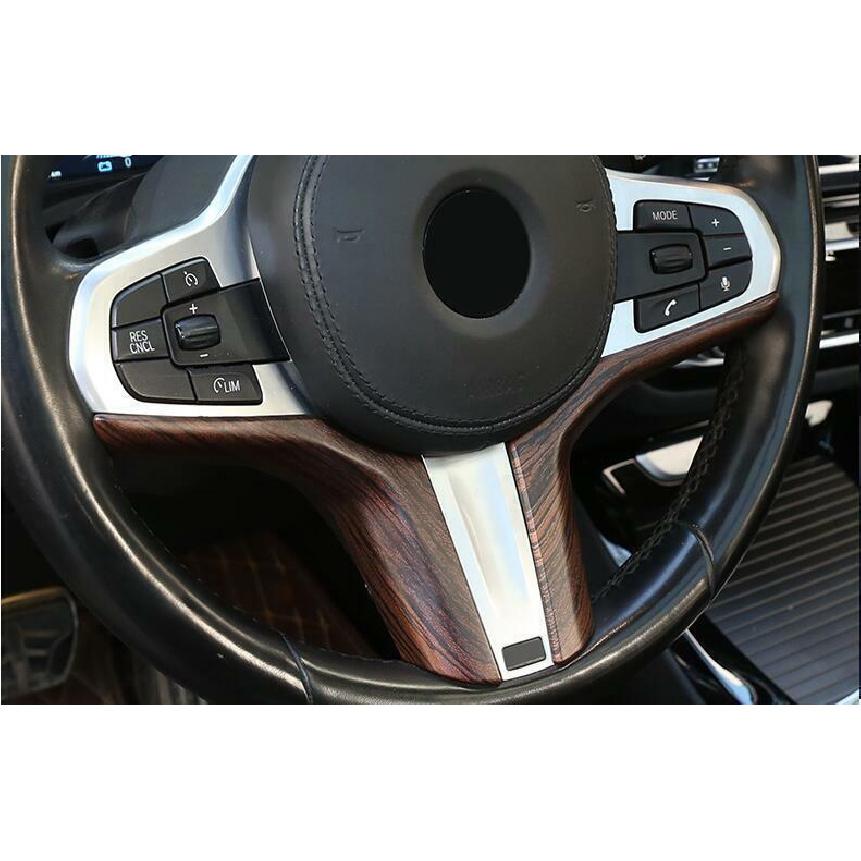 For BMW X3 G01 X4 2018-  Pine Wood Grain Steering Wheel Strip Cover Trim
