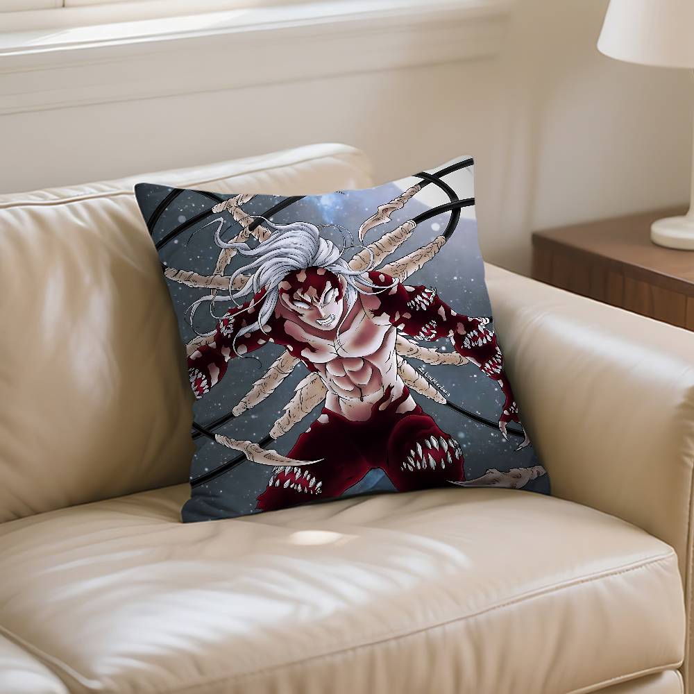 Kibutsuji Muzan Pillow Case Cushion Cover Soft Cute Throw Pillow Case For Car Sofa Pillowcase Polyester With Zipper