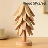 3/4/5Pcs Solid Wood Insulation Placemat Anti-Scalding Mat Tree Household High Temperature Resistant Table Mat