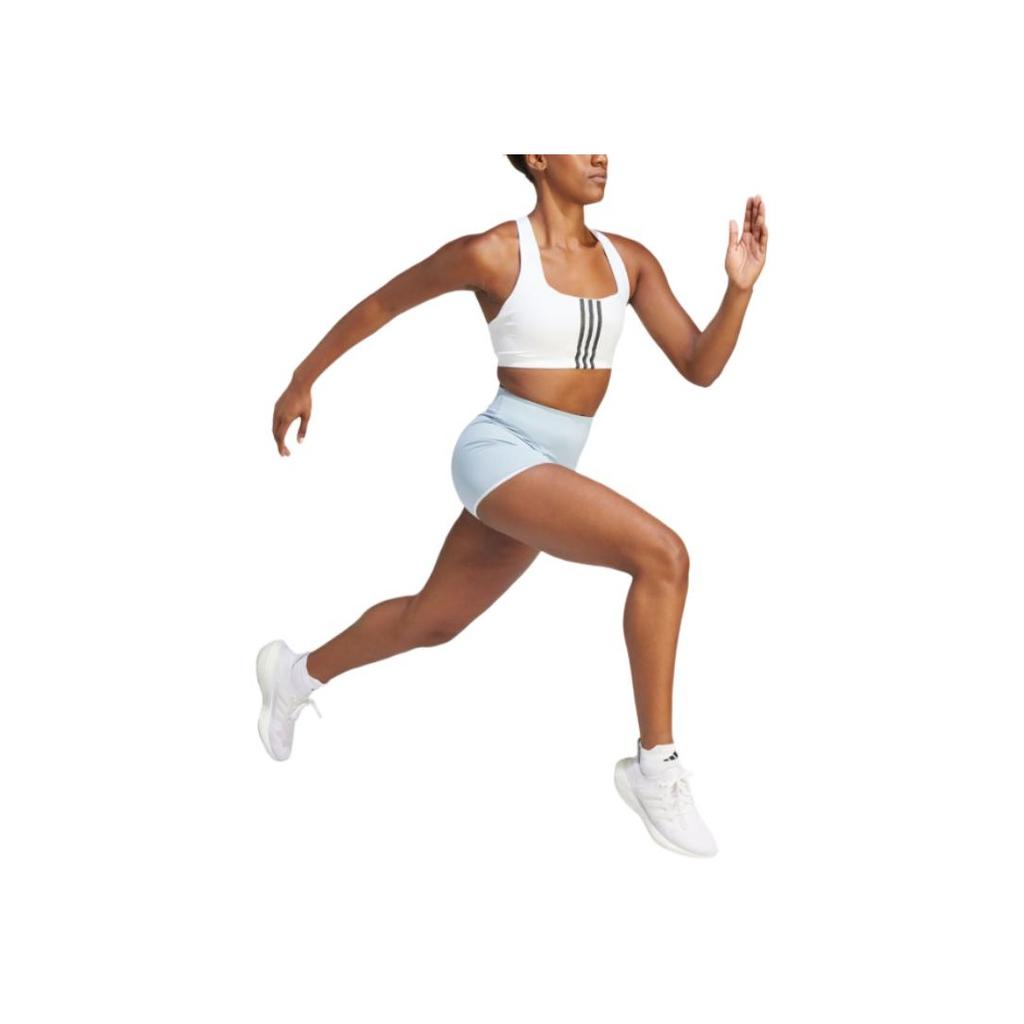 adidas Imprimeu Logo Simplu Confortabil Colanți Sport Scurți Femei Scurți Albastru-Deschis HZ2534