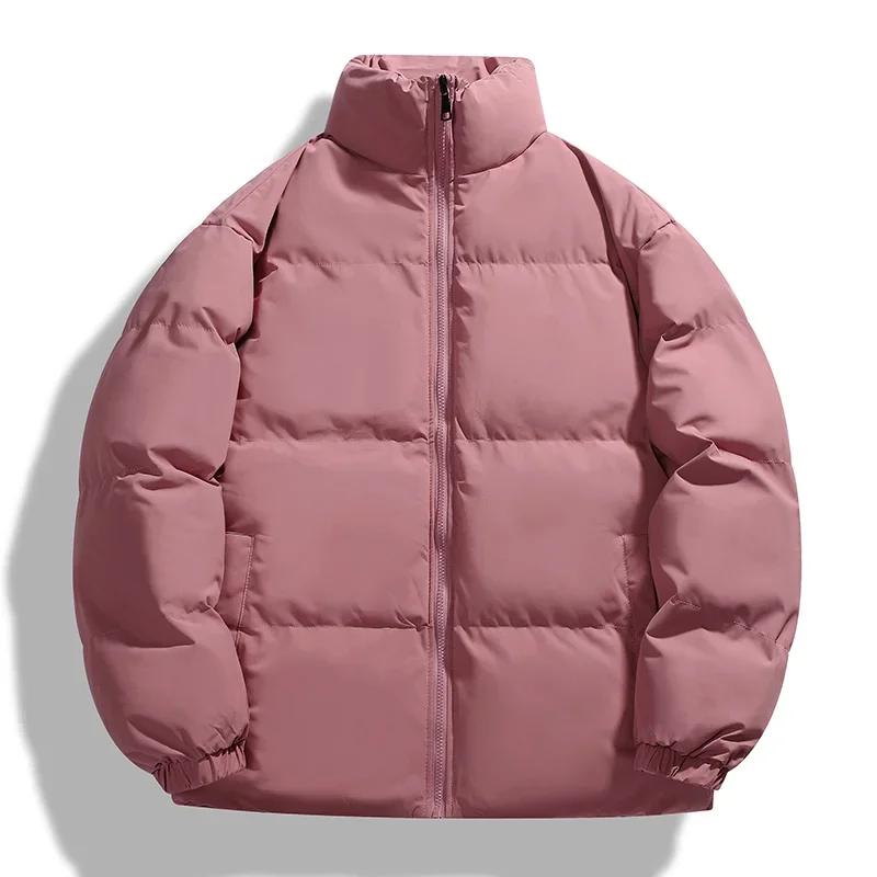 Winter Men Jacket Winter Casual Parkas Thicken Warm Outerwear Stand Collar Male Coats Solid Color Zipper Men Clothing