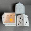 A Top Quality Love Cabin Candlestick Silicone Mold Hollow Love House Night Light Lampshade Plaster Mold Cement Candle Holder
