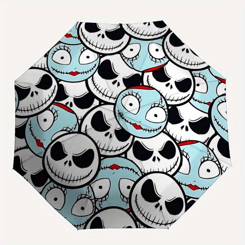 

1pc Jack Skellington Automatic Opening/closing Umbrella , Foldable Sunshade, Perfect Gift for Friends, Durable Plastic Handle yy250804011