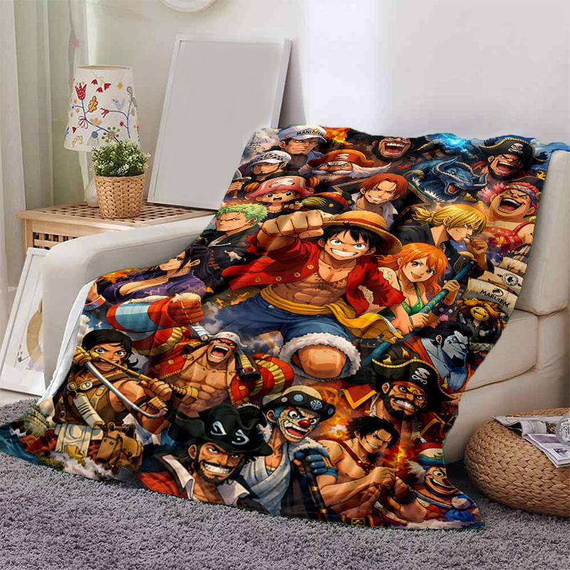 1pc Split Characters Soft Throw Blanket Flannel All Season Light Weight Living Room/Bedroom Warm Blanket. M7270151