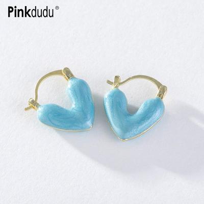 Cute Pink Heart Drop Glaze Stud Earrings Romantic Luxury Creative Resin Beige Love Hoop Earring for Women Jewelry PD1268