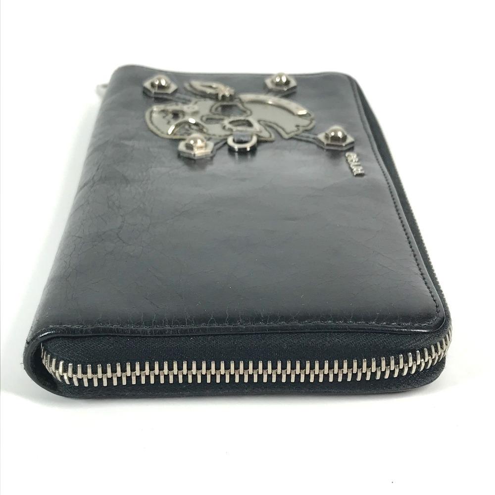 PRADA 2M1264 Skull skull Long wallet Zip Around Long Wallet Leather Black