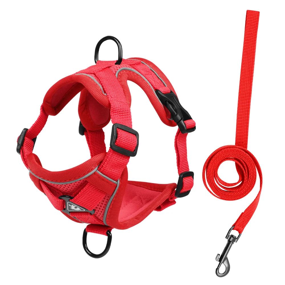 Dog Harness Leash Fordogs Garment For Dog Cat Harness Reflective Breathable And Anti-Shake Puppy Lead