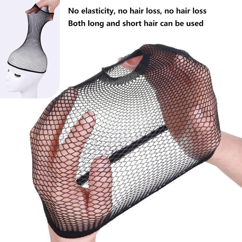 1 Pcs Wig Caps Black Hair Net Stretch Mesh Two End Universal Caps Making Wigs Free Size