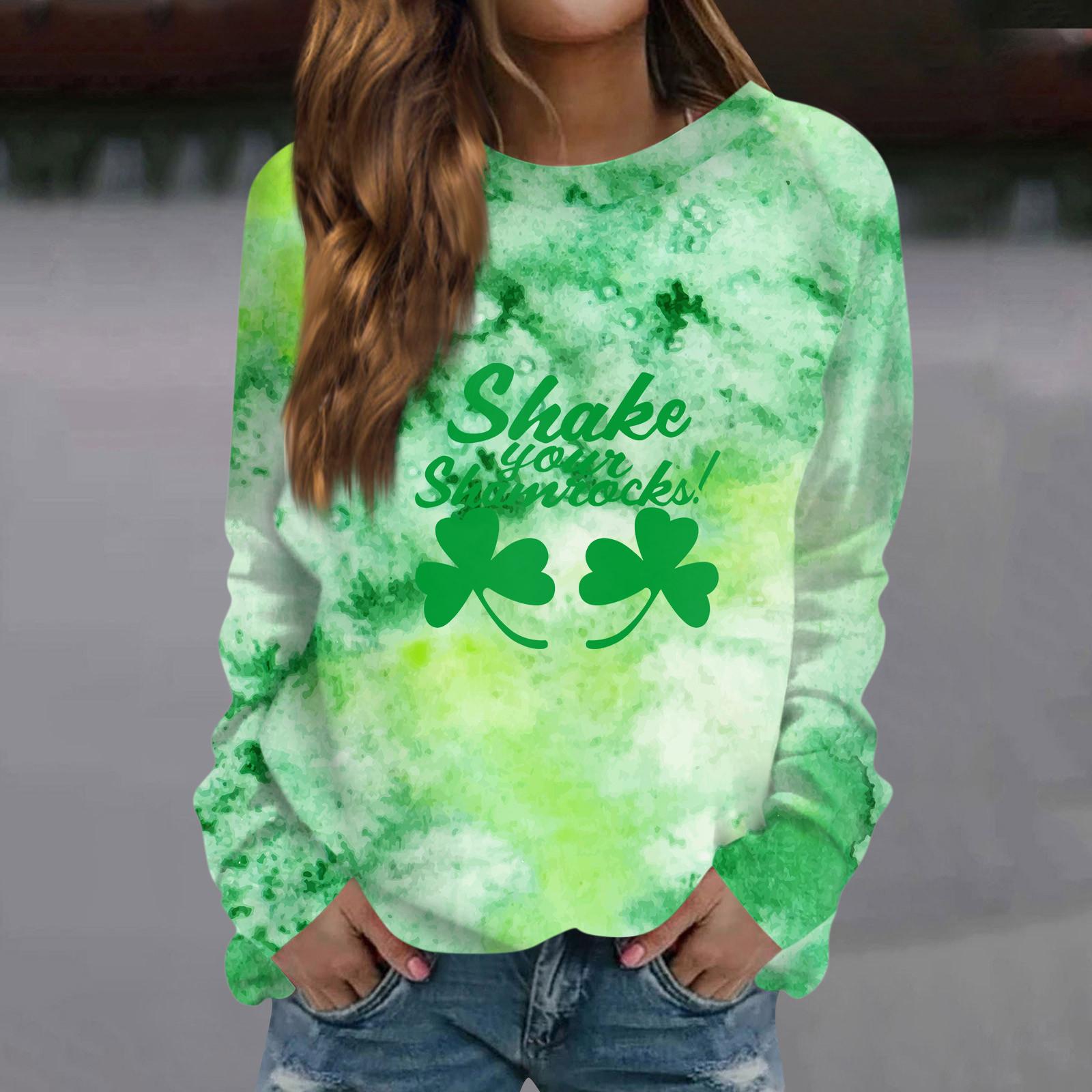 

Женская мода повседневная толстовка с длинным рукавом и круглым вырезом с принтом L армия зеленый