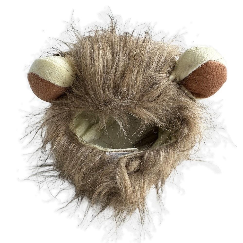 Pet Accessories Soft Lion Mane Wig Cap Hat Breathable Fluffy Dog Cat Wig Hat Funny Creative Pet Costume Cosplay