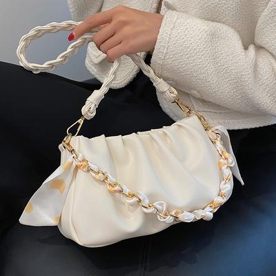 Weiße Wolkentasche Damen Nische neu hochwertig Schulter Achseltasche vielseitige Textur Umhängetasche