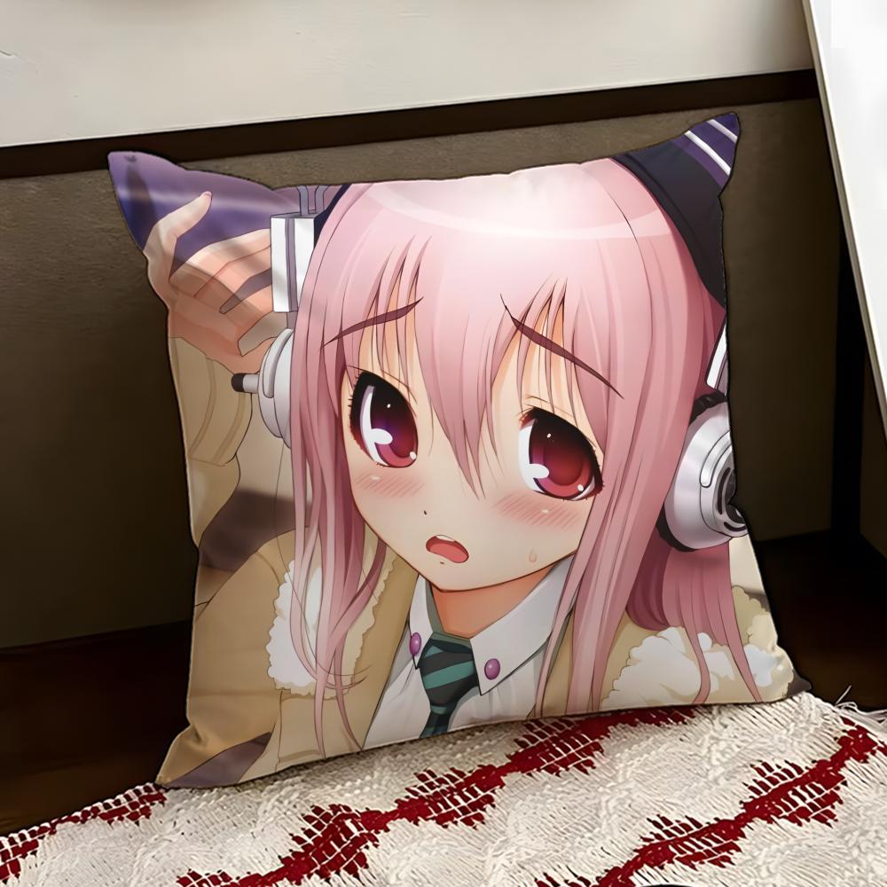 SSUPER Anime SSONICO Cushion Cover Reversible Soft Durable Pillow Cover Home Car MultiScene Use for Daily Comfort