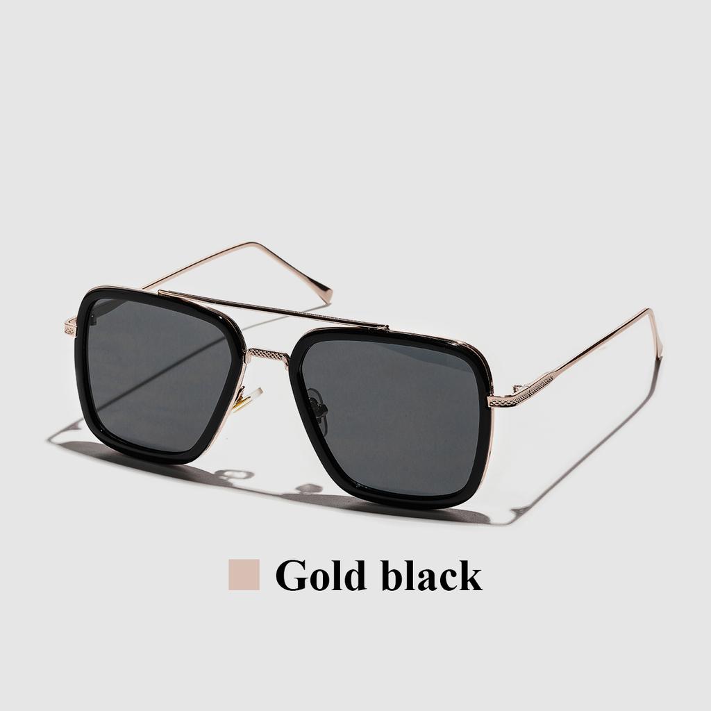 Ruiao Square Mens Designer Sunglasses Metal Frame Gradient Luxury Shades UV400 Rectangle Pilot Sun Glasses for Men