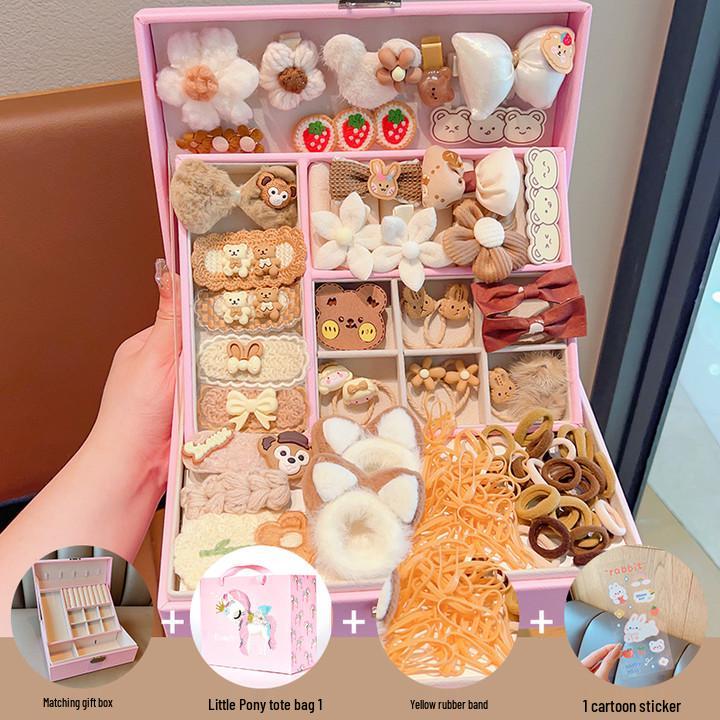 

Подарунковий набір дитячих аксесуарів для волосся: Милі шпильки для волосся, Принцесова скринька для коштовностей, Пов язки на голову та гумки для волосся на день народження