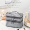 Portable Transparent Mesh Travel Bag Large Capacity Storage Toiletry Bag 2 Layer Makeup Case Toiletries Organization