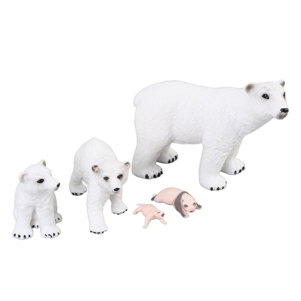 5pcs Simulation Animal Model Simulation Polar Bear Growth Ornament Children Cognitive Growth Cycle A