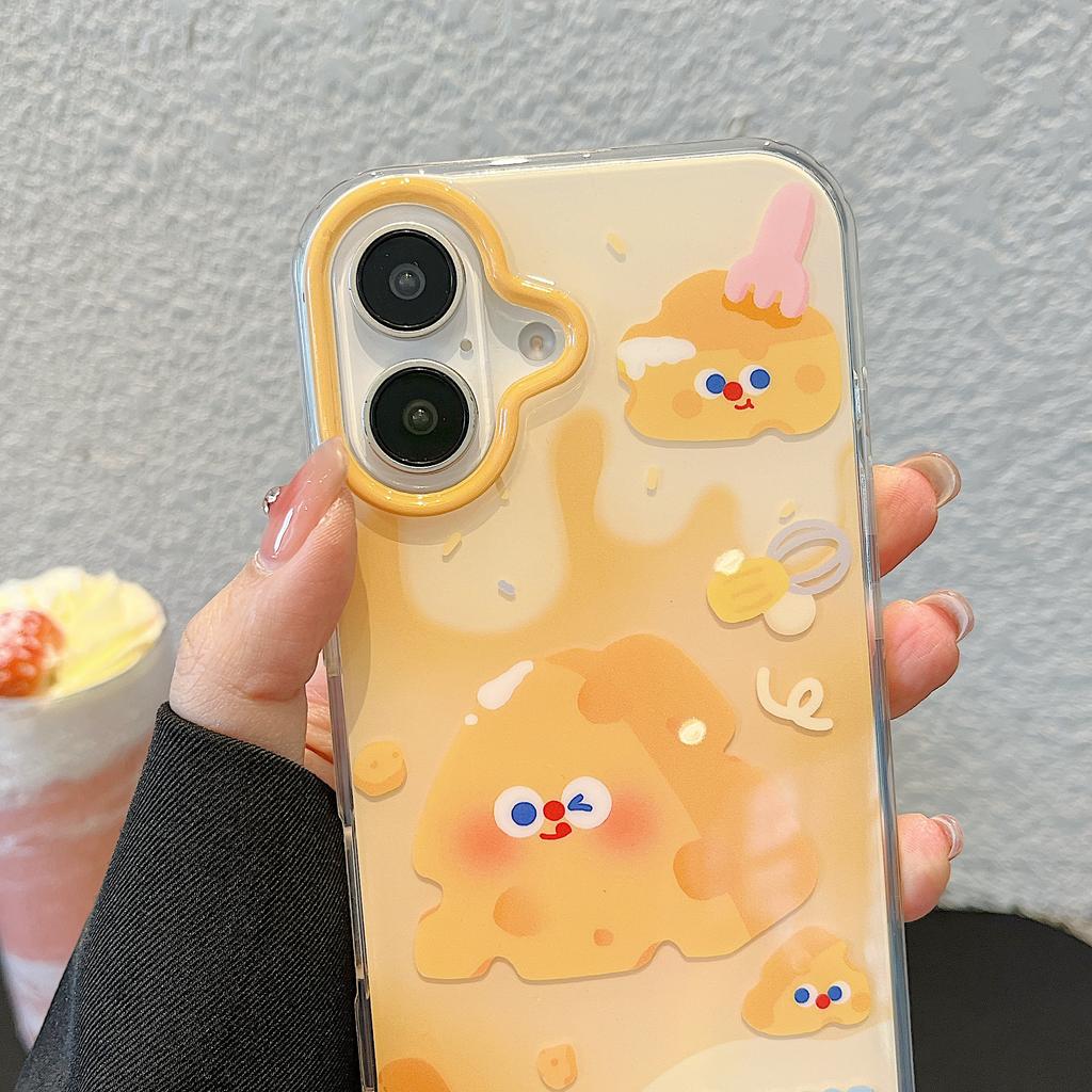Ins Chic Cheese Case for iPhone 16 Clear Aesthetic Stylish Soft Durable Pretty TPU Protective Cover for iPhone 13 14 15 16 Pro Max