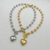 Accessories, Simple Beaded Love Choker Collarbone Chain, French Sweet and Cool Niche Heart-shaped Necklace for Women