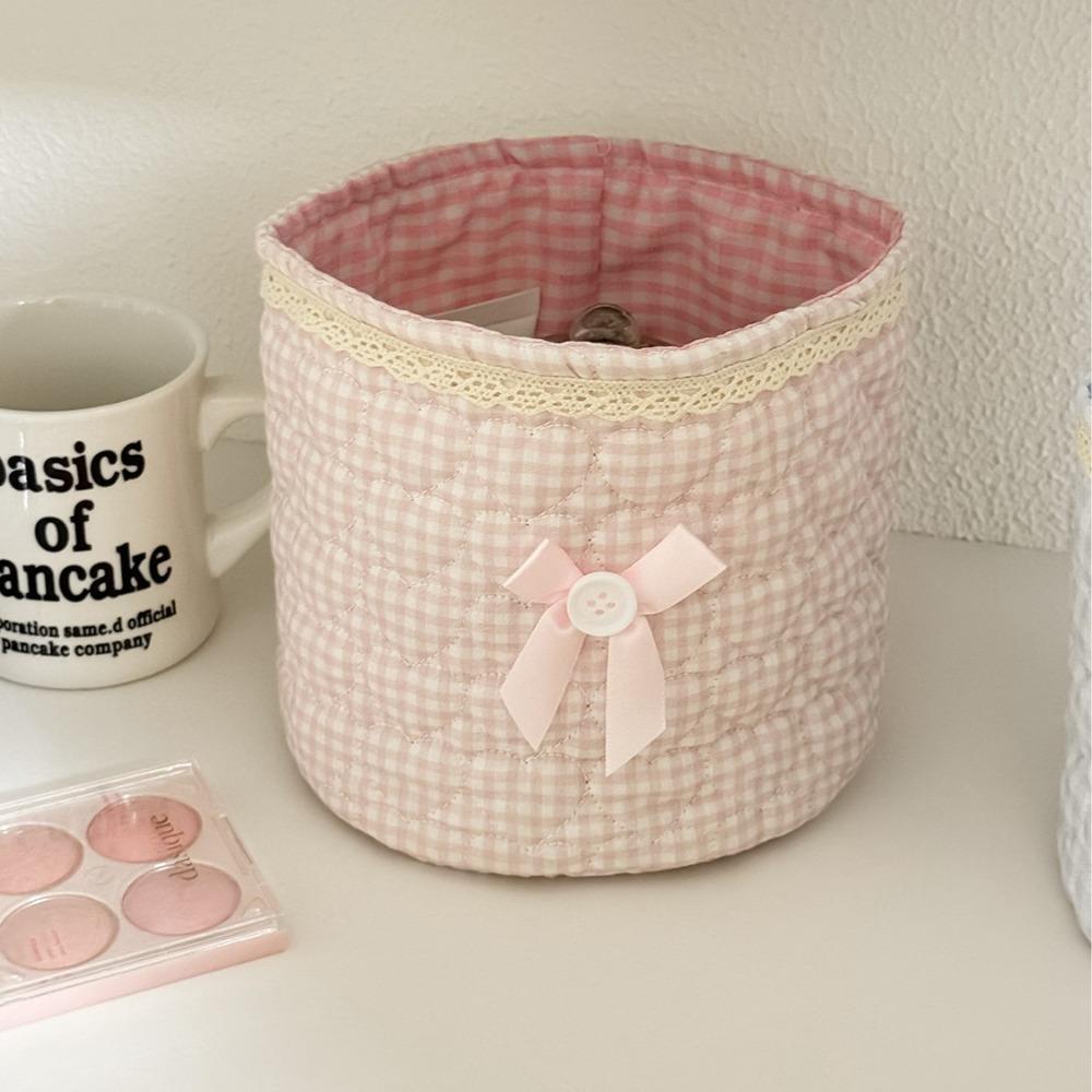 Quilting Cotton Desktop Storage Basket Love heart Storage Frame Cute Organizer Box  Home Decoration