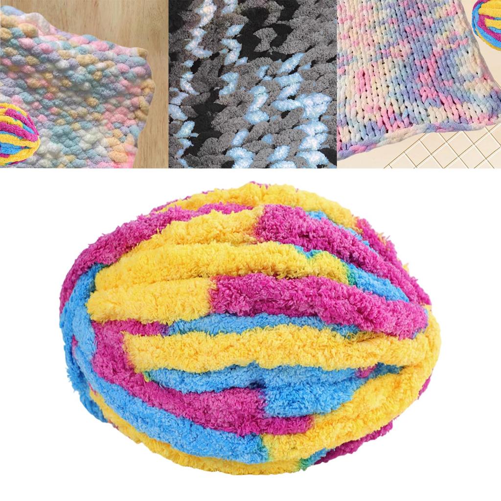 Chunky Wool Yarn Giant Hand Knitting Polyester Plush Blanket Material DIY Rug Yarn for Cushions and Pet Beds