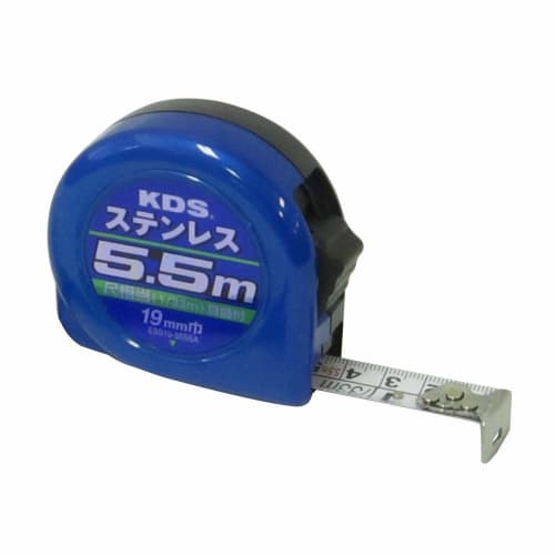 Arc Muratec KDS Stainless Steel Convex Measuring Tape, 19mm Wide, 5.5m Long, with Shaku-equivalent Graduations, ESS19-55SSA