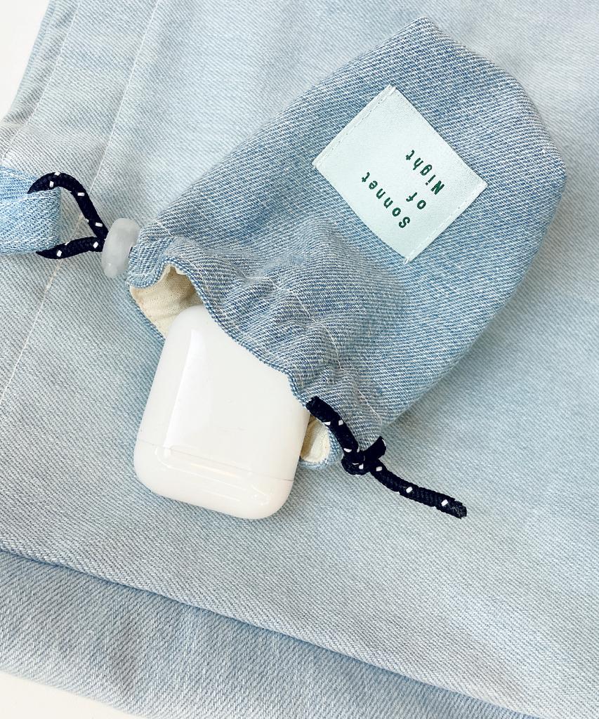 Sonnetofnight Denim Tote Bag Mini Bag Charm Pouch Included