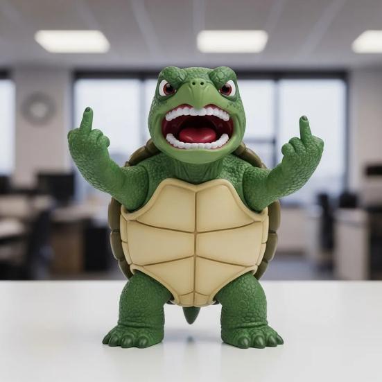 Angry Animal Figurine Resin Flip The Bird Animal Ornament Desktop Middle Finger Animal Statue for Home Office Desk Shelf Decor