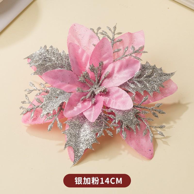 Plastic Christmas Flower Decorations Tree Ornamentation Festive Holiday Party Home Xmas Decoration Supplies