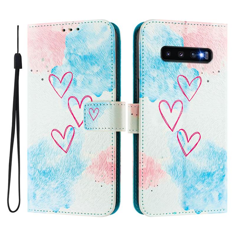 Luxus Flip Lederhülle für Samsung Galaxy S10+ Plus Flip Cover auf für SAM S10E S10 Lite 5G Brieftaschentaschen Blumenhüllen Schale 2025