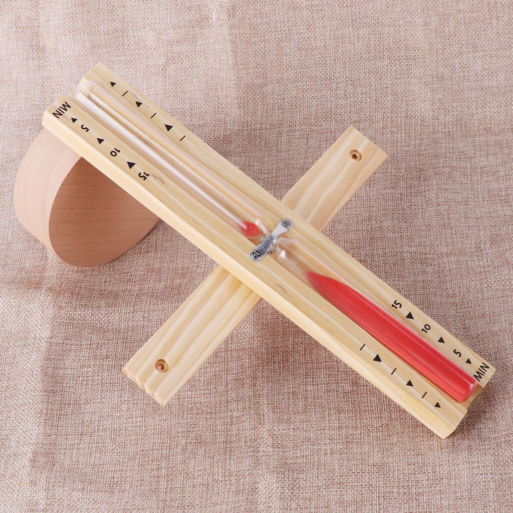 15min Wooden Rotating Hourglass Timer for Bathroom Sauna Wall Mounted Explosion-Proof Glass Ornament
