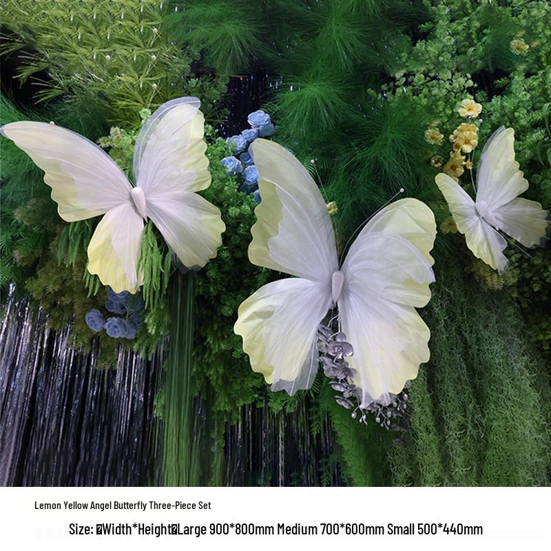 3D Painted Butterfly Wedding Backdrop with Scenery and Props for Photography and Décor