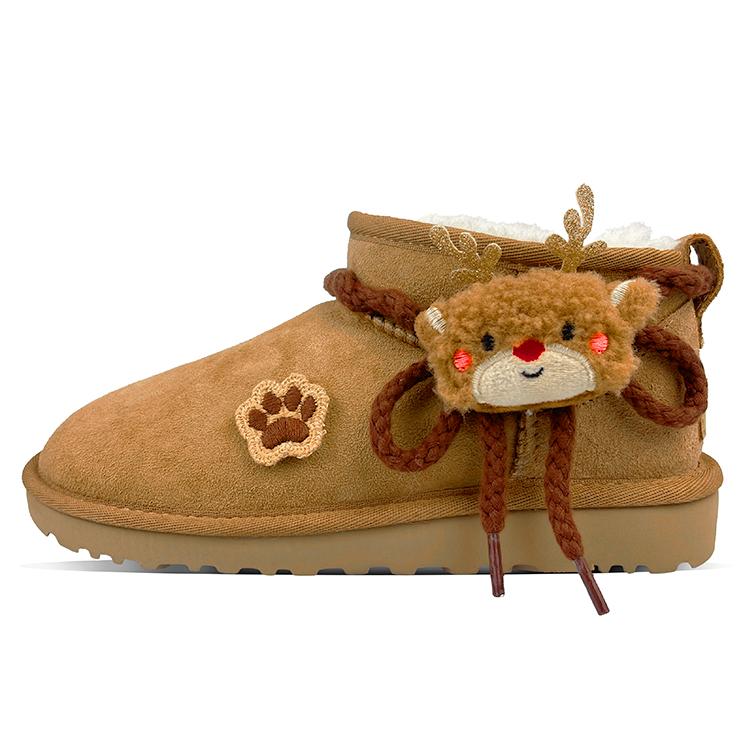 UGG Sheepskin Thermal Short Snow Boots Women's Chestnut 1116109-CHE(Team478-)