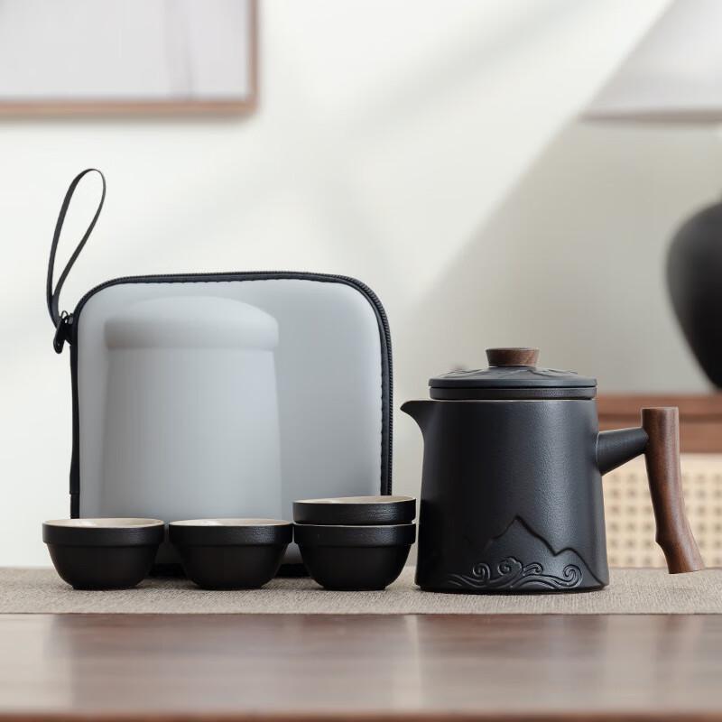 

Shangqi Black Pottery Portable Tea Set