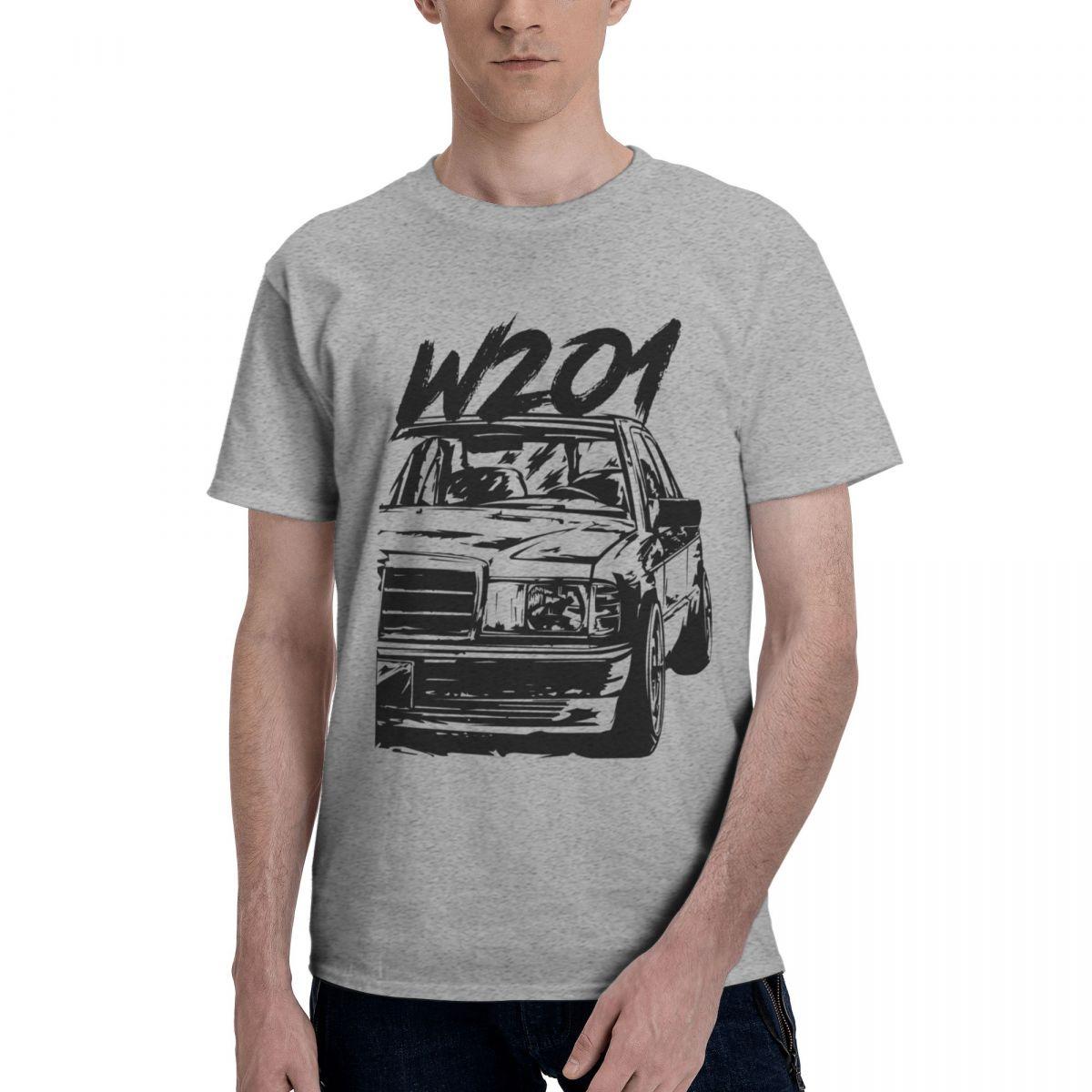 

Мужская винтажная футболка W201 190e с автомобилем, футболки с классическими автомобилями, 100% хлопок, с коротким рукавом, повседневная футболка с круглым вырезом, футболка большого размера M