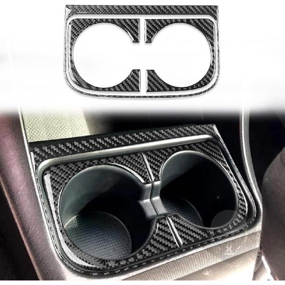 Carbon Fiber Center Console Car Gear Shift Knob Water Cap Holder Panel Cover Carbon Fiber Sticker Car Interior Trim Compatible with Toyota Tacoma