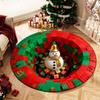Imitation Cashmere Christmas Round Carpet 3D Special-shaped Santa Claus Floor Mat  Home Decor