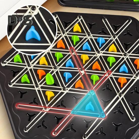1 sada trojúhelníkové šachy desková hra pro 2 až 4 hráče geometrie učení zaměření logika školení výuková gumička trojúhelníková hrací deska strategická hra