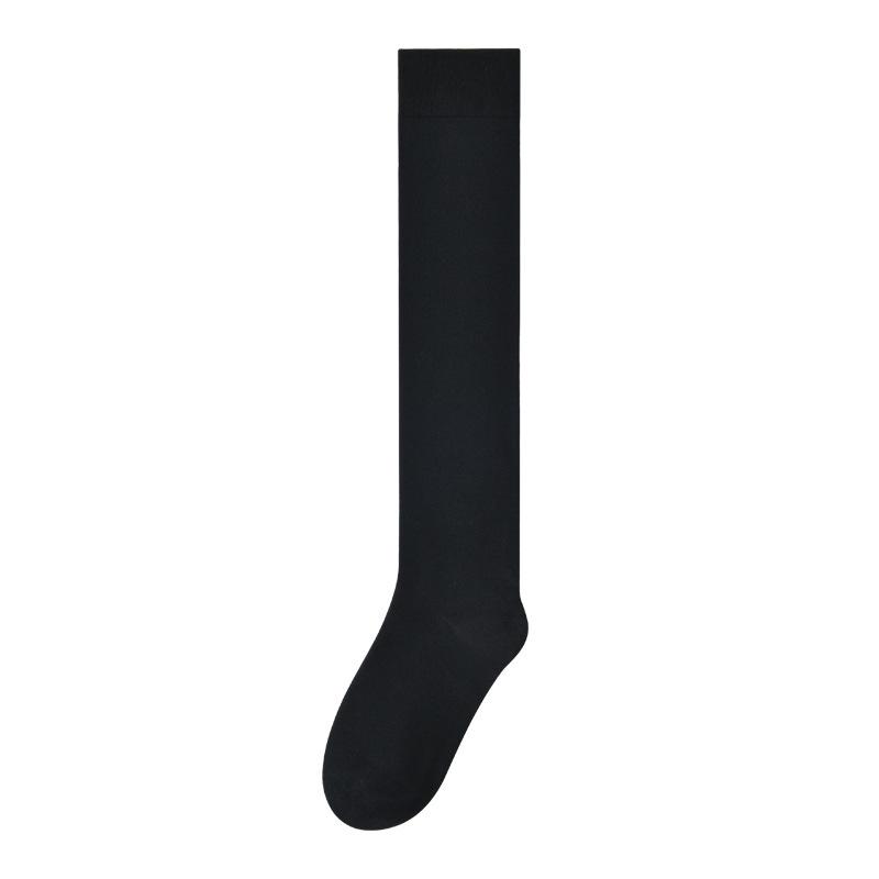 Japanese JK Women's Long Over-the-Knee Pure Cotton Stockings for Spring, Autumn, and Winter - Black, Slim-Fit, Elegant.