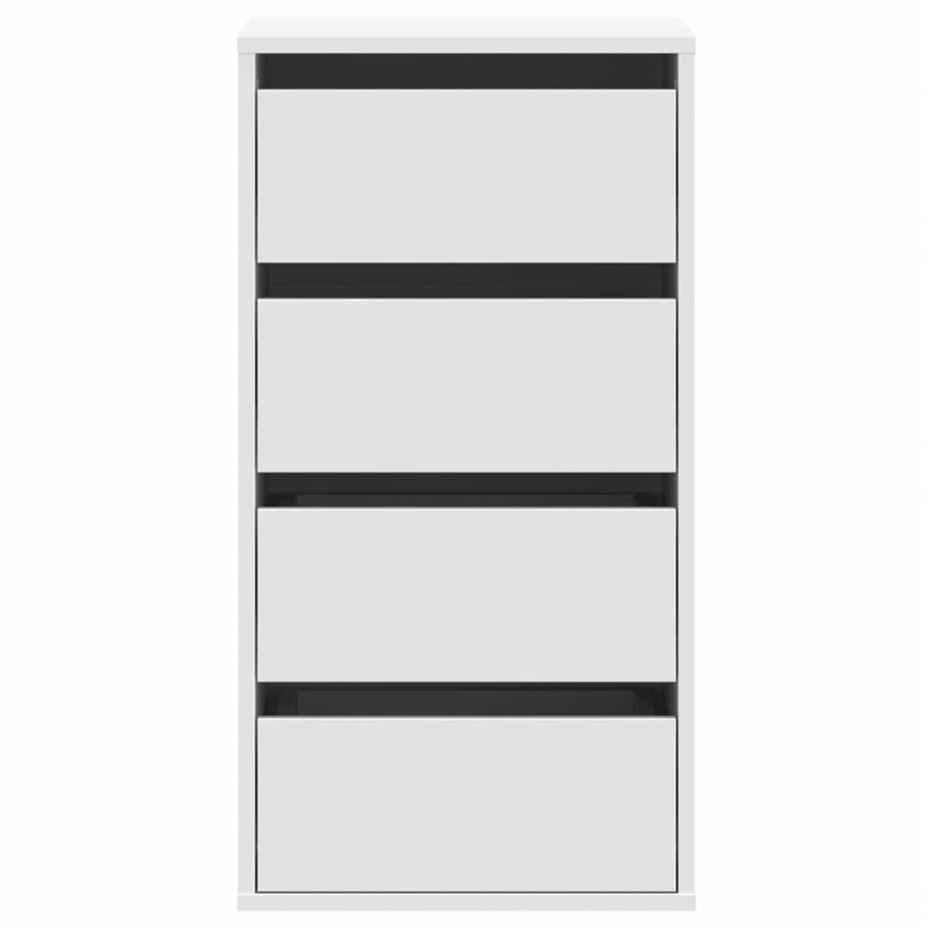 White Chest of Drawers 40 X 41 X 76 Cm Engineered Wood