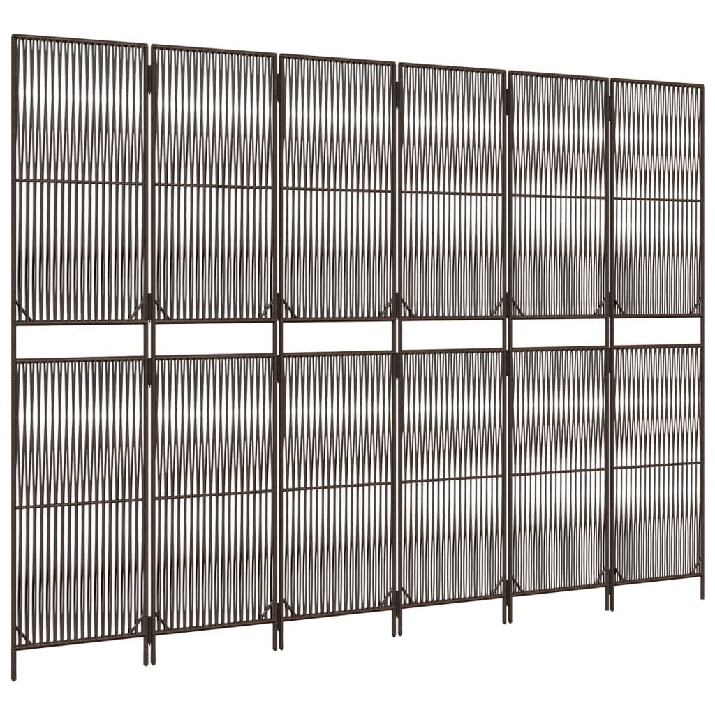 Vidaxl 6-Panel Screen, Brown, Poly Rattan