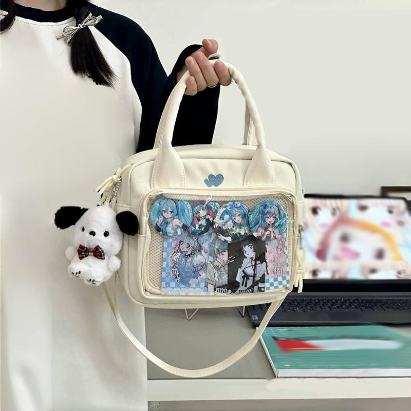 SCIONE Новая японская школьница JK Форменная сумка Двумерная прозрачная сумка-джокер Большая вместимость Многофункциональная сумка через плечо Студенческий рюкзак бежевый 1486₽