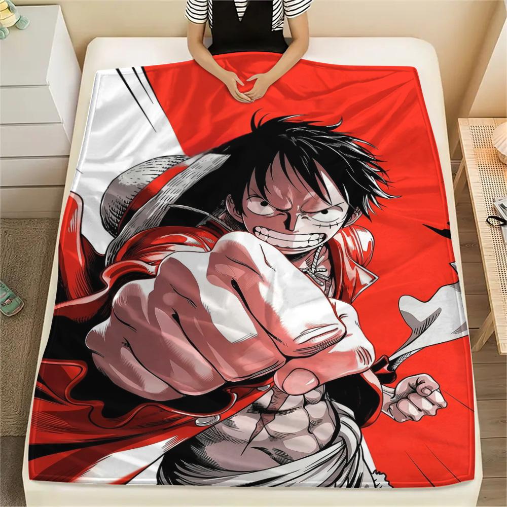 Фланелевое одеяло с принтом Luffy Home Rest, многоцелевое теплое покрывало для пикника и ежедневных поездок. - TING 75x90cm