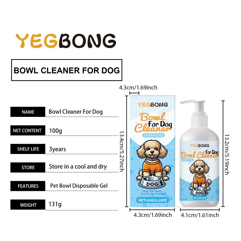 Pet Bowl Cleaner Food Safe Gentle Grime Removal for Stainless Steel Ceramic Plastic Bowls Works for Dog and Cat Dishes