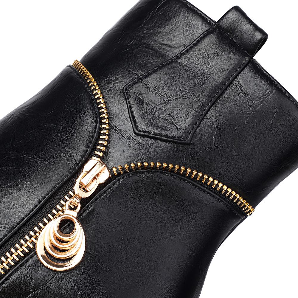 Black Brown Women Ankle Boots Pointed Toe High Spike Heel Big Size 47