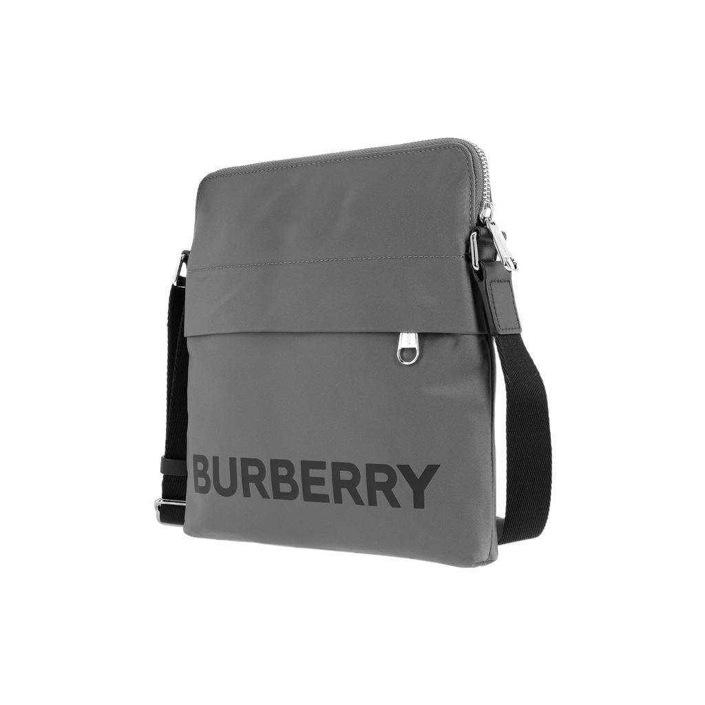 Burberry Logo Print Leather Crossbody Shoulder Bag Men bags Charcoal-Gray 80528701