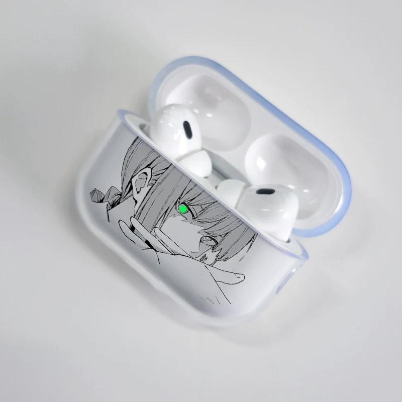 Cool Chainsaw Makima Japan Anime Case Soft silicone TPU Case For AirPods4 Pro 1 2 3 Clear Transparent Bluetooth Earphone Case